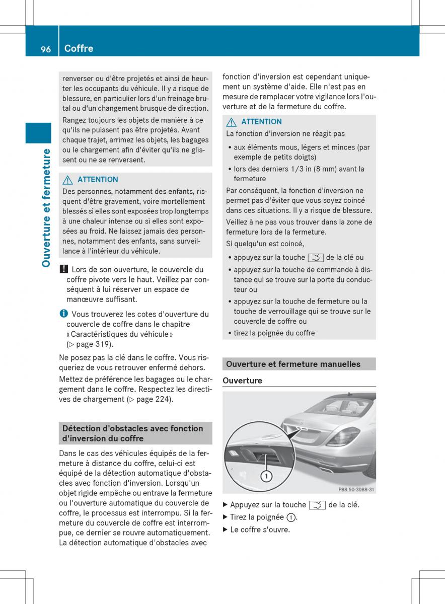 Mercedes Benz S Class W222 manuel du proprietaire / page 98