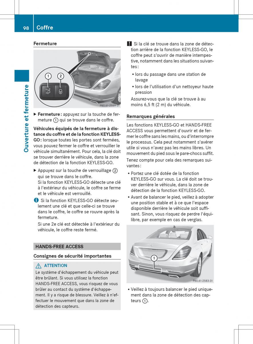 Mercedes Benz S Class W222 manuel du proprietaire / page 100