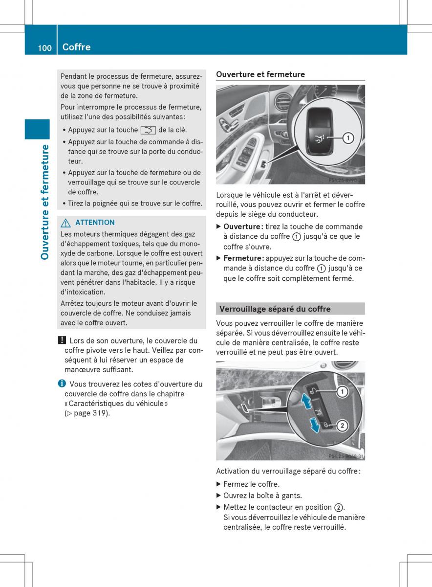 Mercedes Benz S Class W222 manuel du proprietaire / page 102