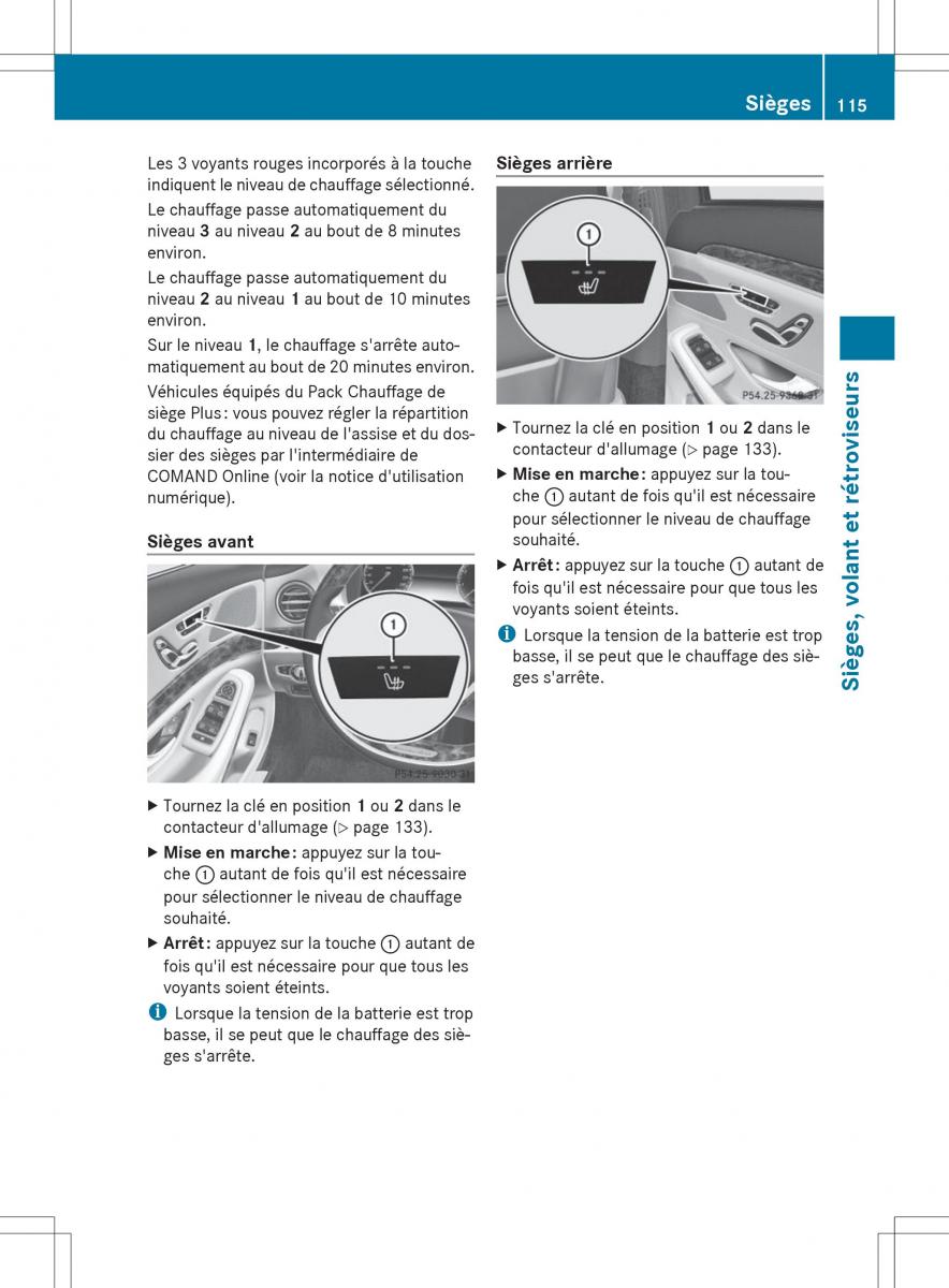 Mercedes Benz S Class W222 manuel du proprietaire / page 117