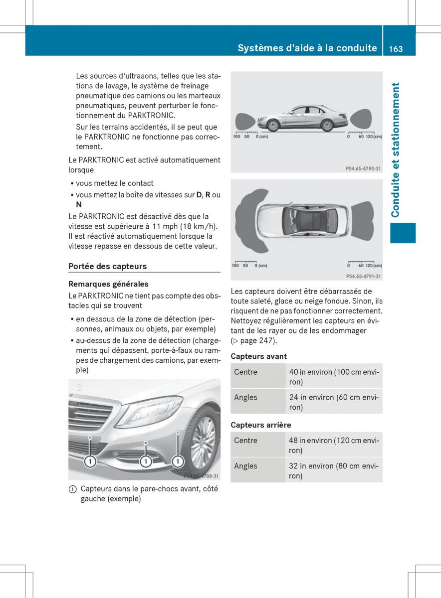 Mercedes Benz S Class W222 manuel du proprietaire / page 165