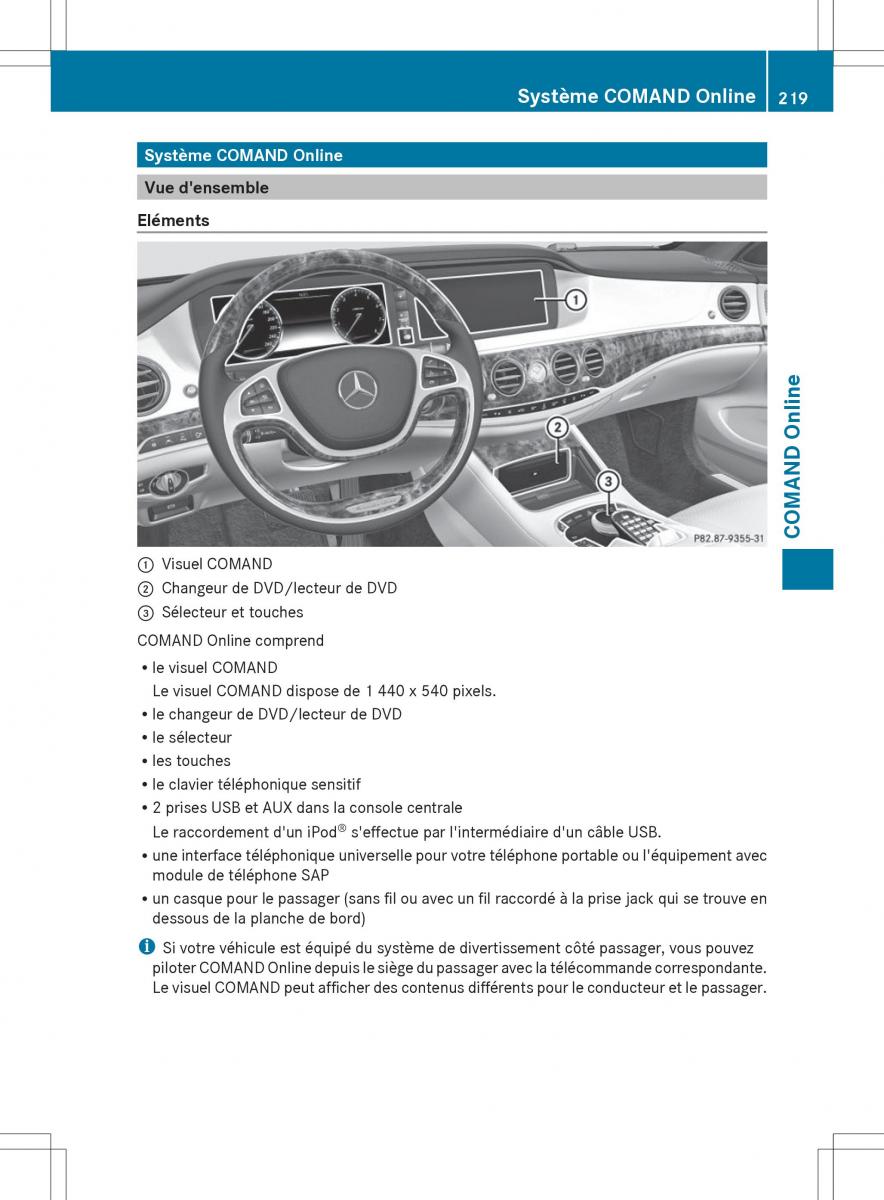 Mercedes Benz S Class W222 manuel du proprietaire / page 221