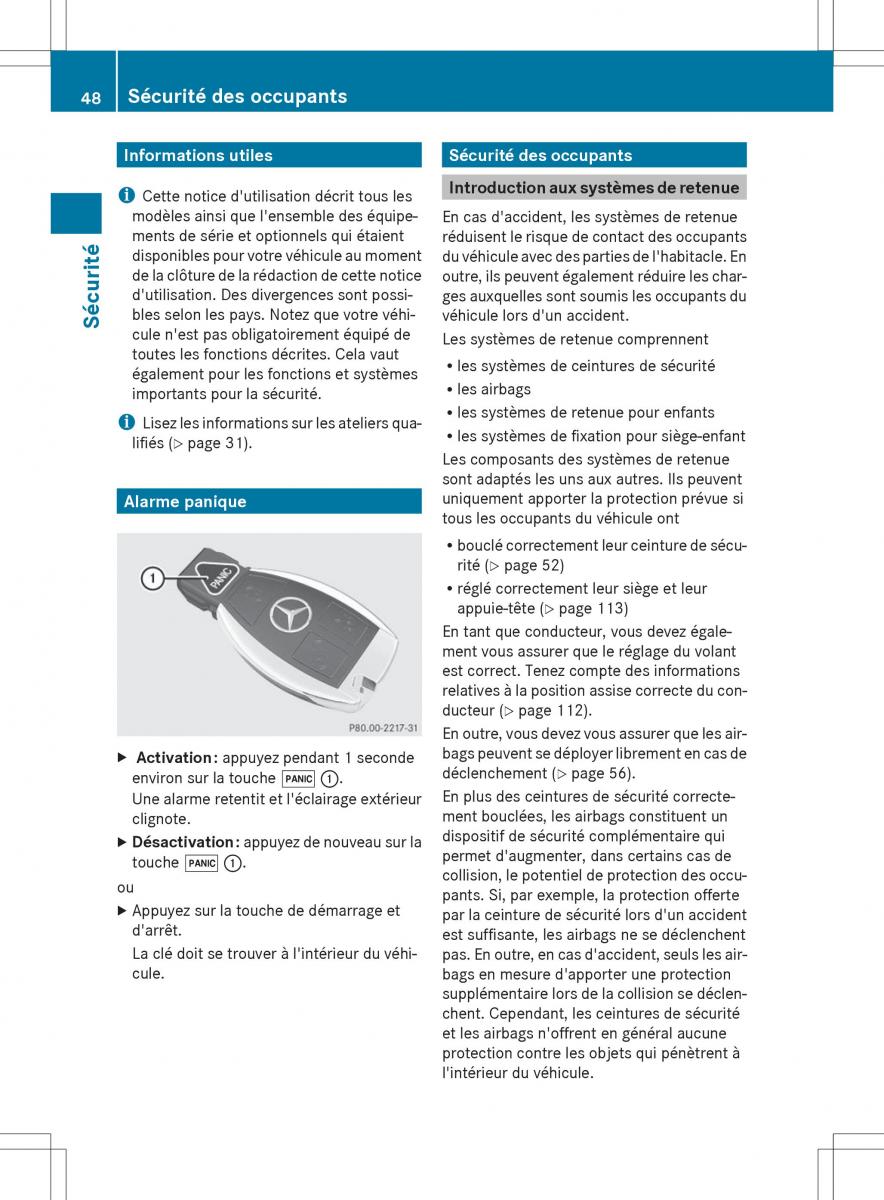 Mercedes Benz S Class W222 manuel du proprietaire / page 50