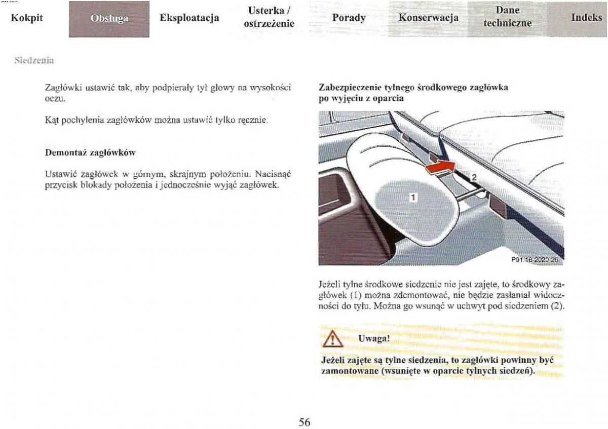 Mercedes Benz E Class W210 instrukcja obslugi / page 57