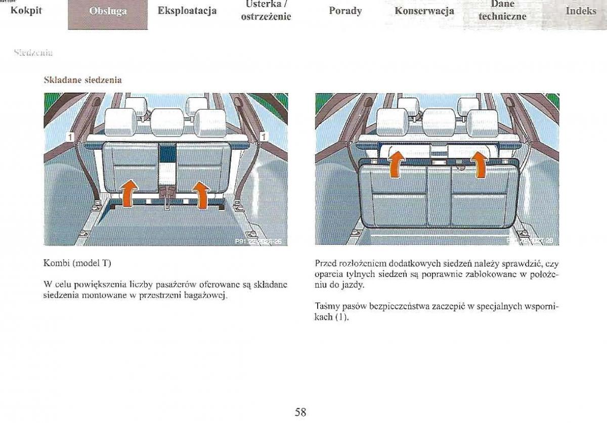 Mercedes Benz E Class W210 instrukcja obslugi / page 59