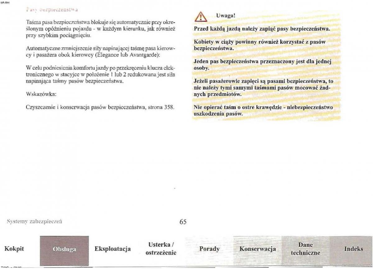 Mercedes Benz E Class W210 instrukcja obslugi / page 64