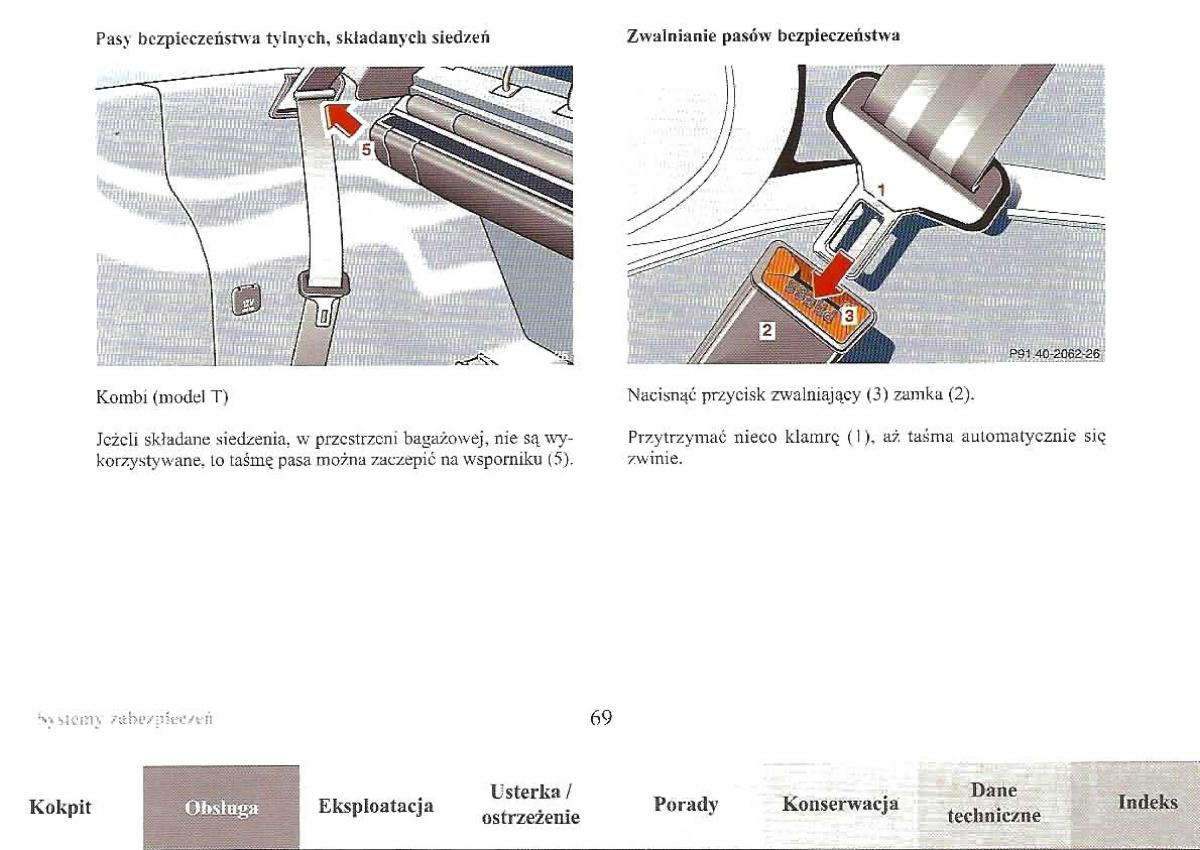 Mercedes Benz E Class W210 instrukcja obslugi / page 68