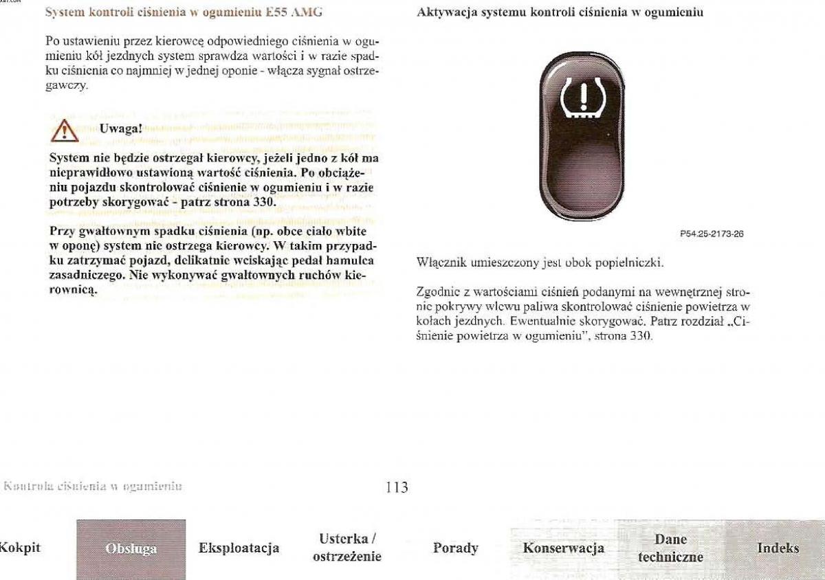 Mercedes Benz E Class W210 instrukcja obslugi / page 112