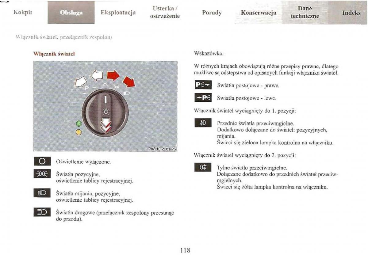 Mercedes Benz E Class W210 instrukcja obslugi / page 117