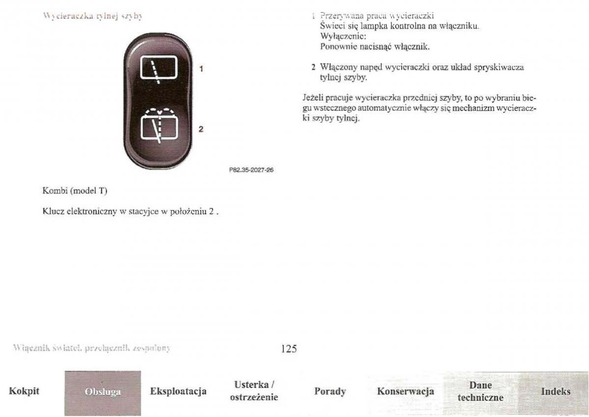 Mercedes Benz E Class W210 instrukcja obslugi / page 124