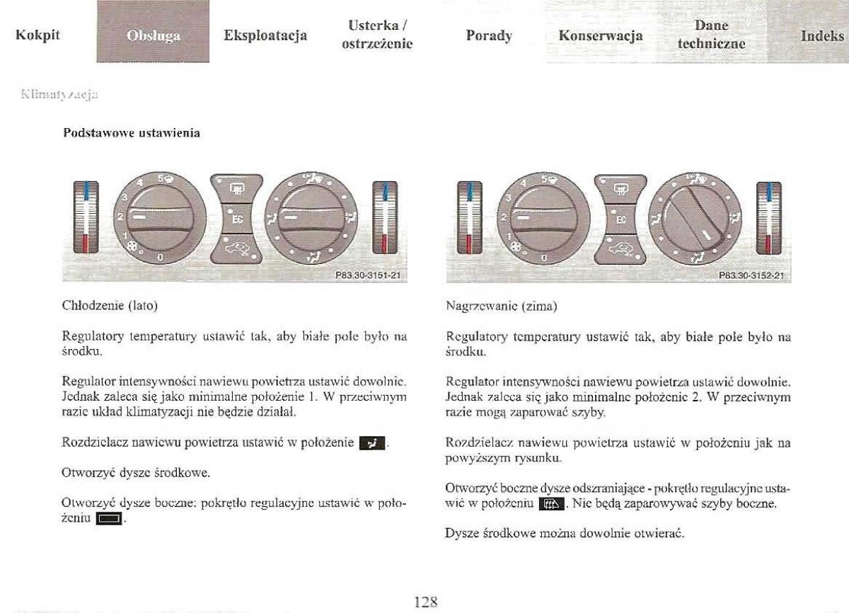 Mercedes Benz E Class W210 instrukcja obslugi / page 128