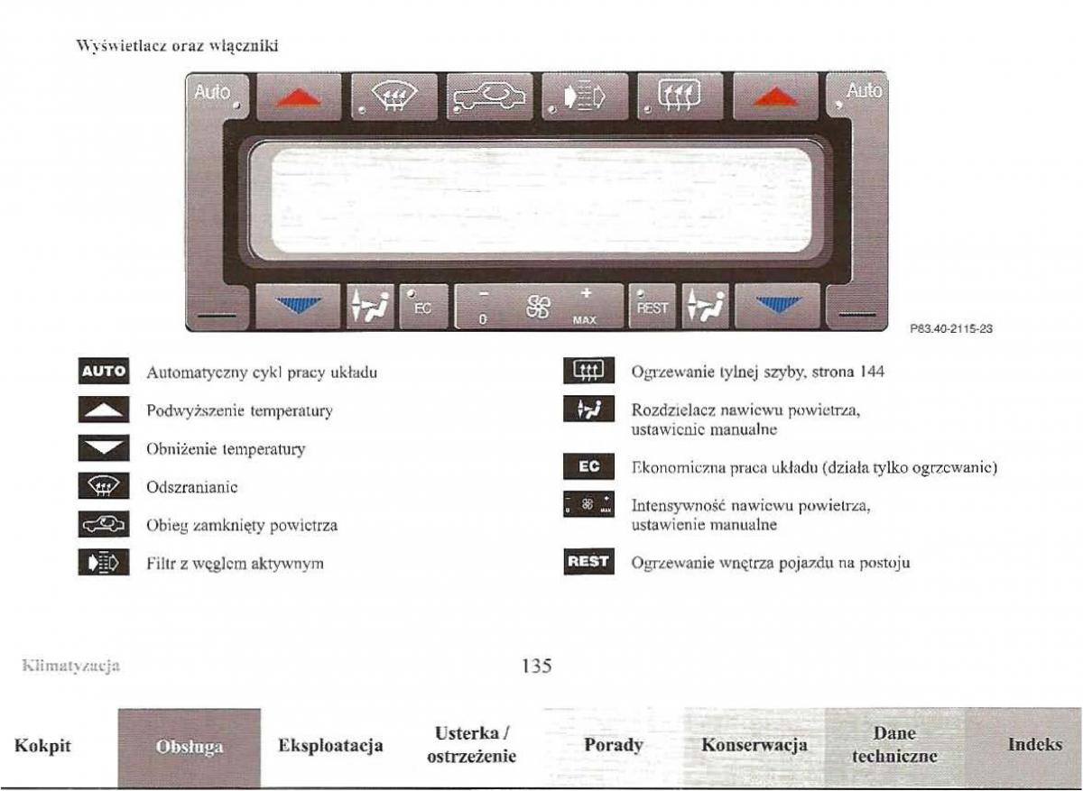 Mercedes Benz E Class W210 instrukcja obslugi / page 133