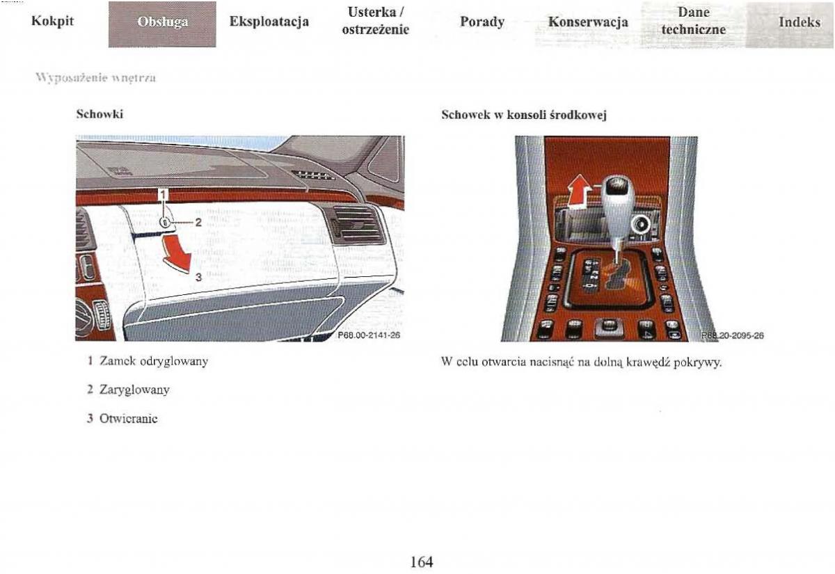 Mercedes Benz E Class W210 instrukcja obslugi / page 164
