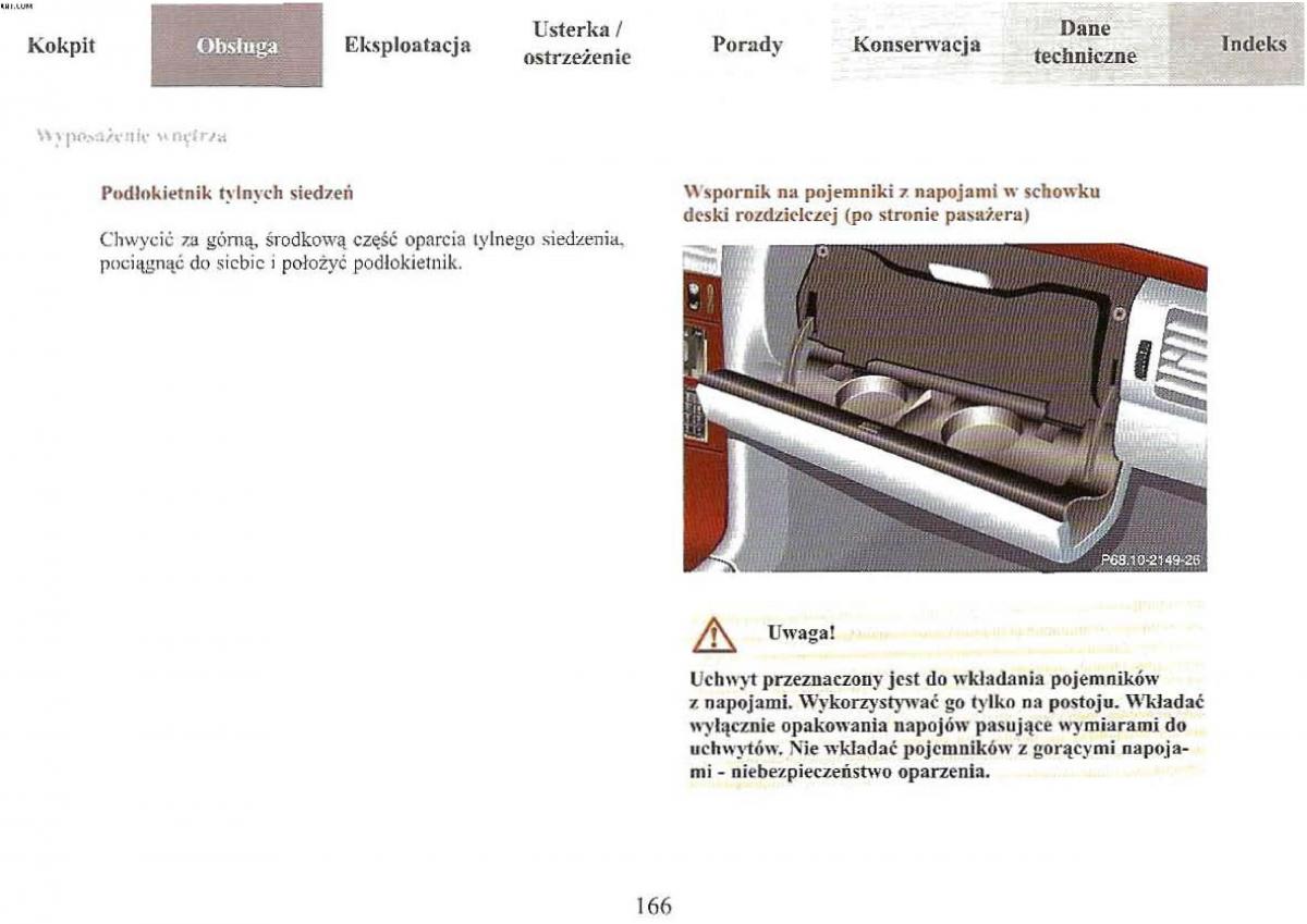 Mercedes Benz E Class W210 instrukcja obslugi / page 165