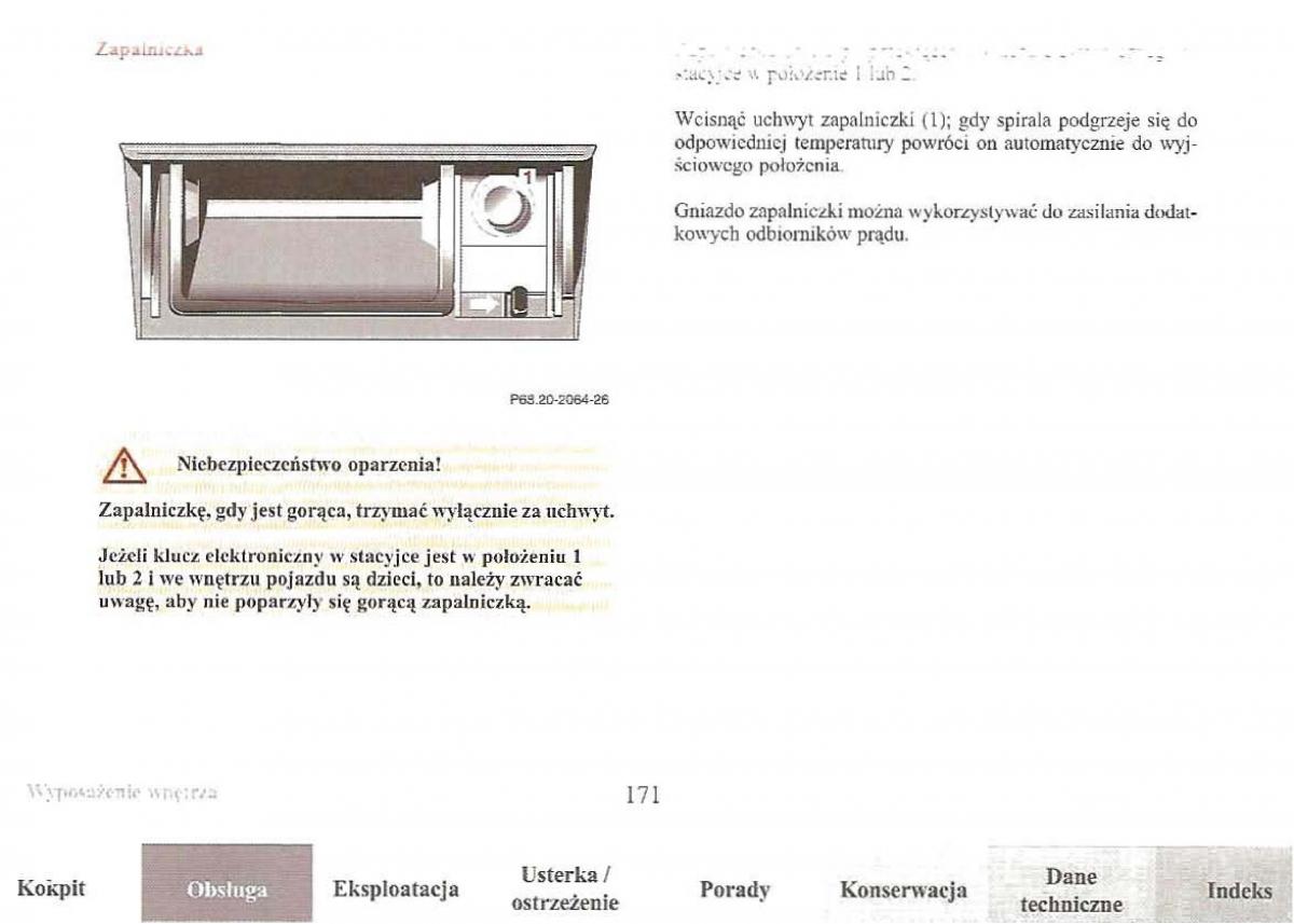 Mercedes Benz E Class W210 instrukcja obslugi / page 169