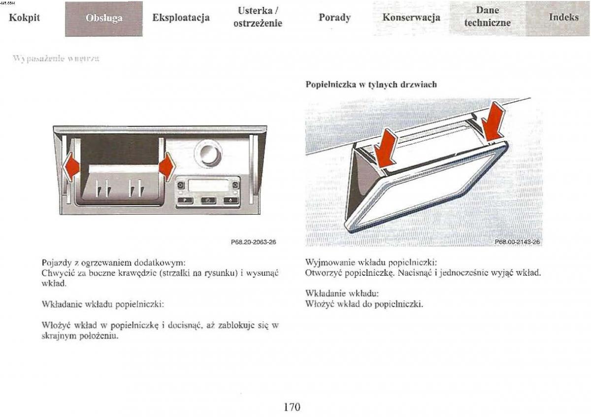 Mercedes Benz E Class W210 instrukcja obslugi / page 170