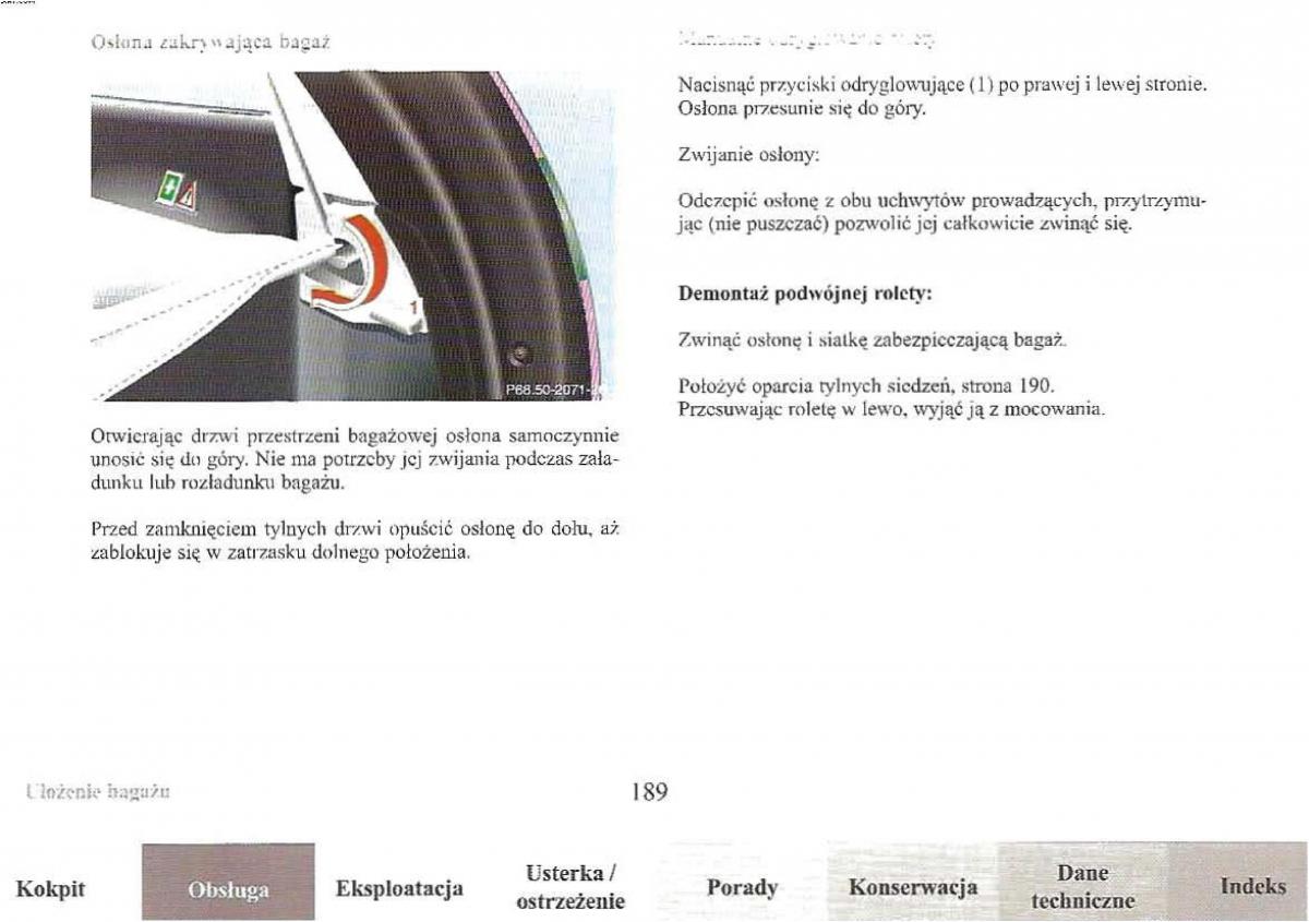 Mercedes Benz E Class W210 instrukcja obslugi / page 187