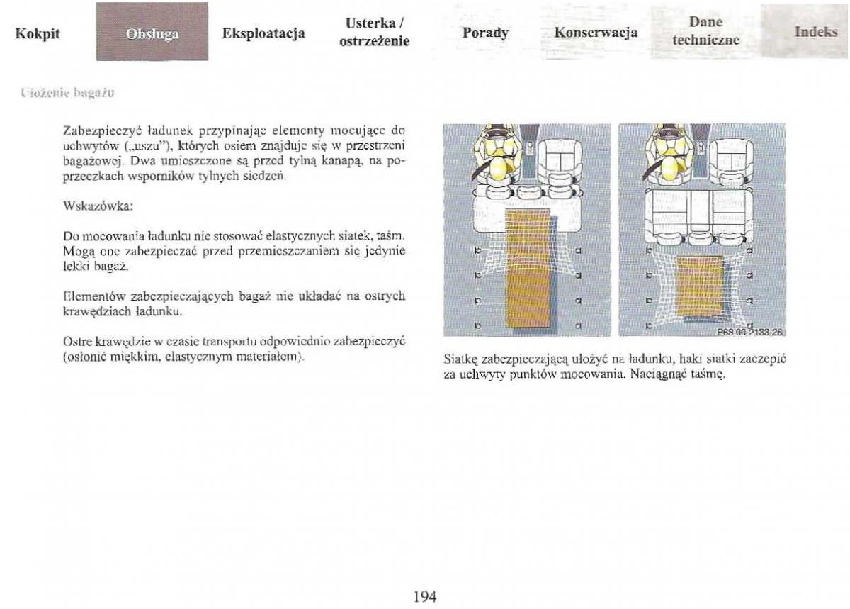 Mercedes Benz E Class W210 instrukcja obslugi / page 194