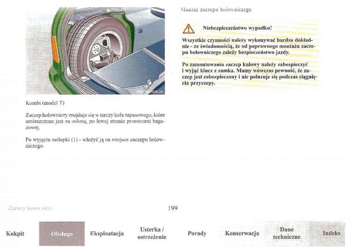 Mercedes Benz E Class W210 instrukcja obslugi / page 197