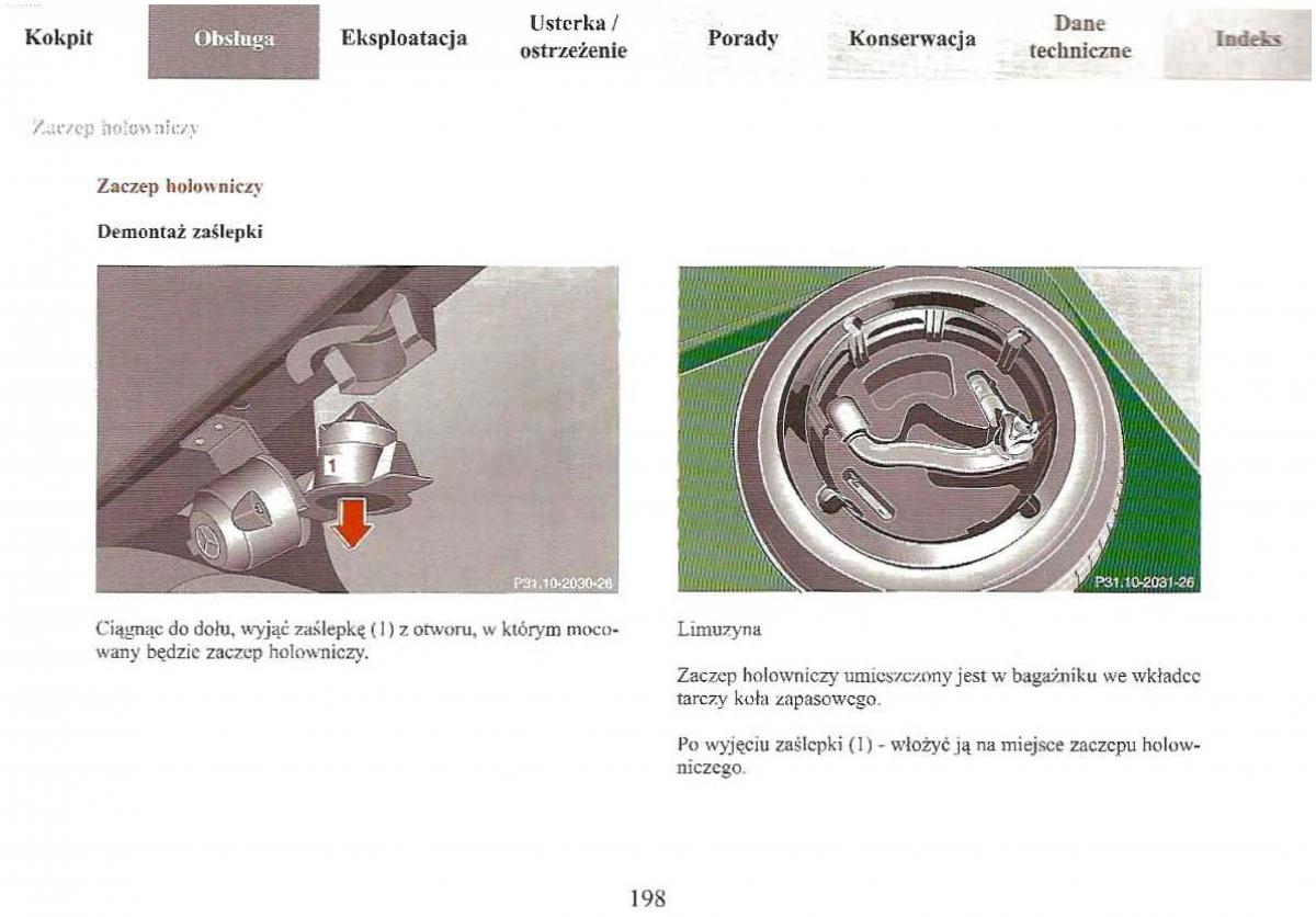 Mercedes Benz E Class W210 instrukcja obslugi / page 198