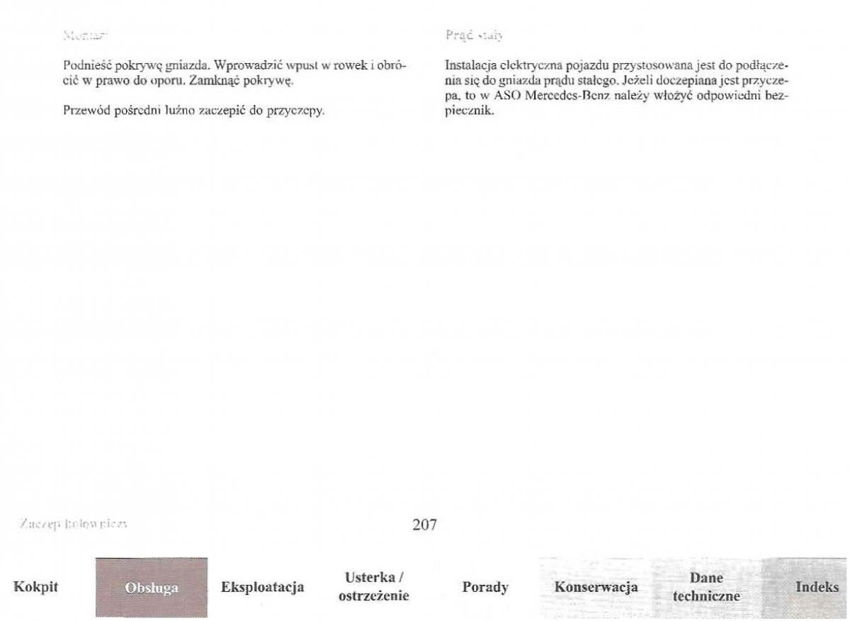 Mercedes Benz E Class W210 instrukcja obslugi / page 206