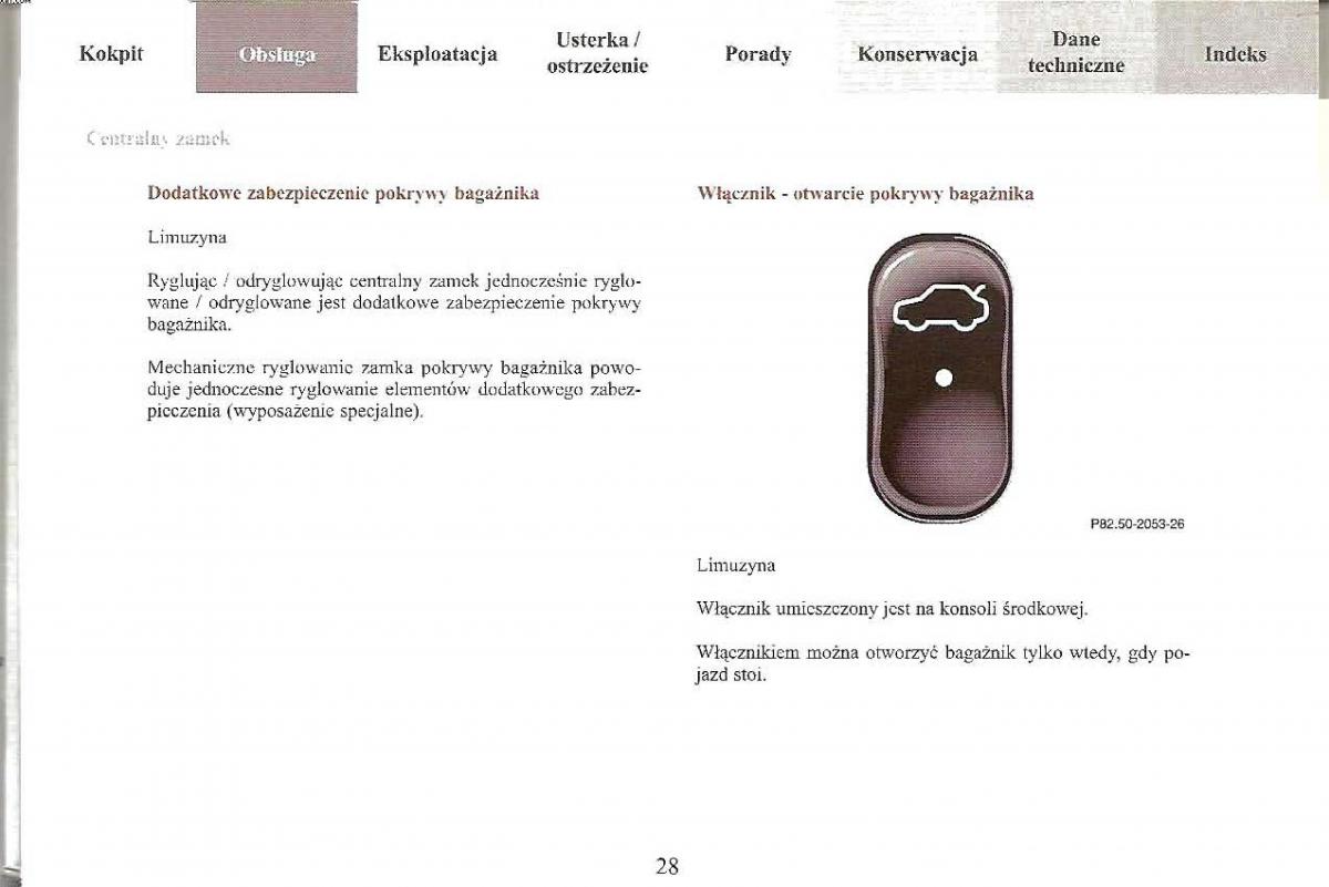 Mercedes Benz E Class W210 instrukcja obslugi / page 28