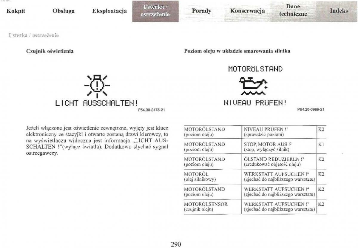 Mercedes Benz E Class W210 instrukcja obslugi / page 287