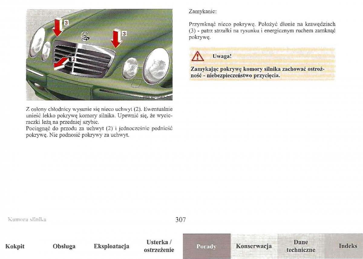 Mercedes Benz E Class W210 instrukcja obslugi / page 305