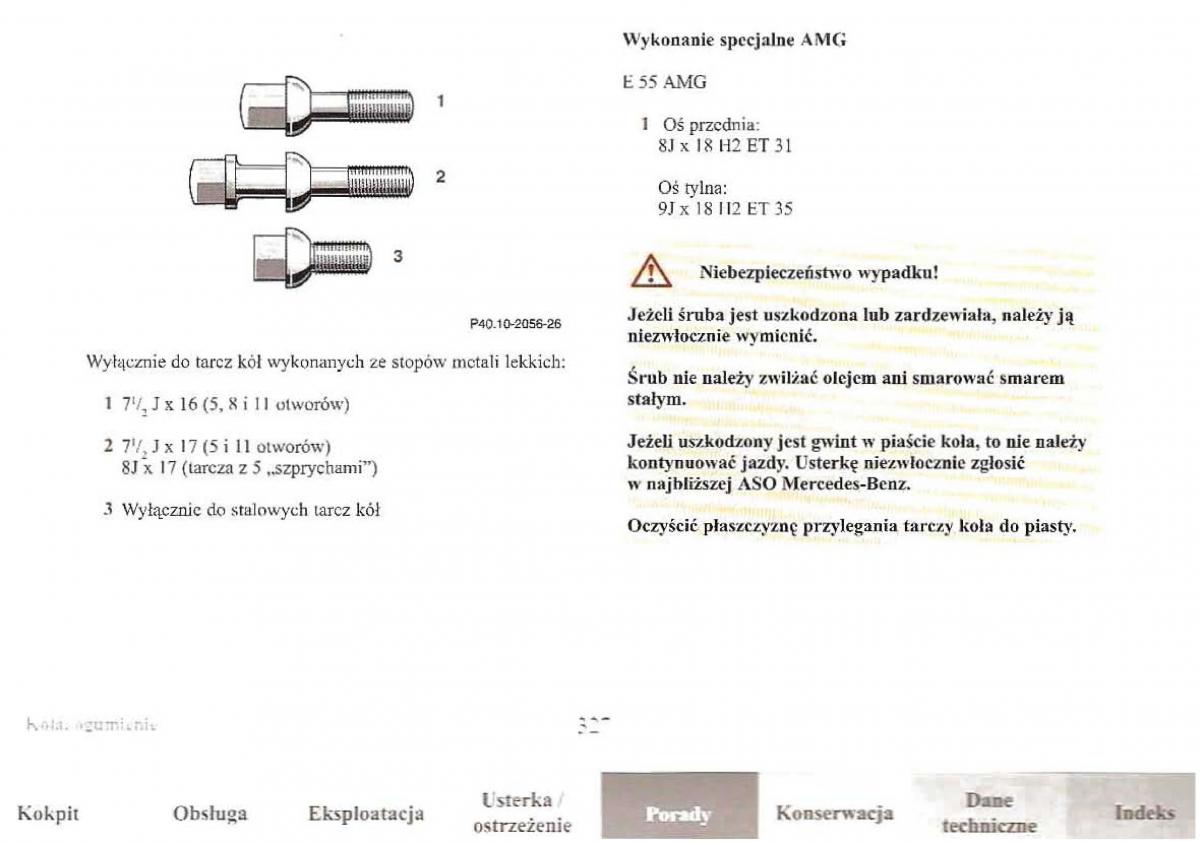 Mercedes Benz E Class W210 instrukcja obslugi / page 325