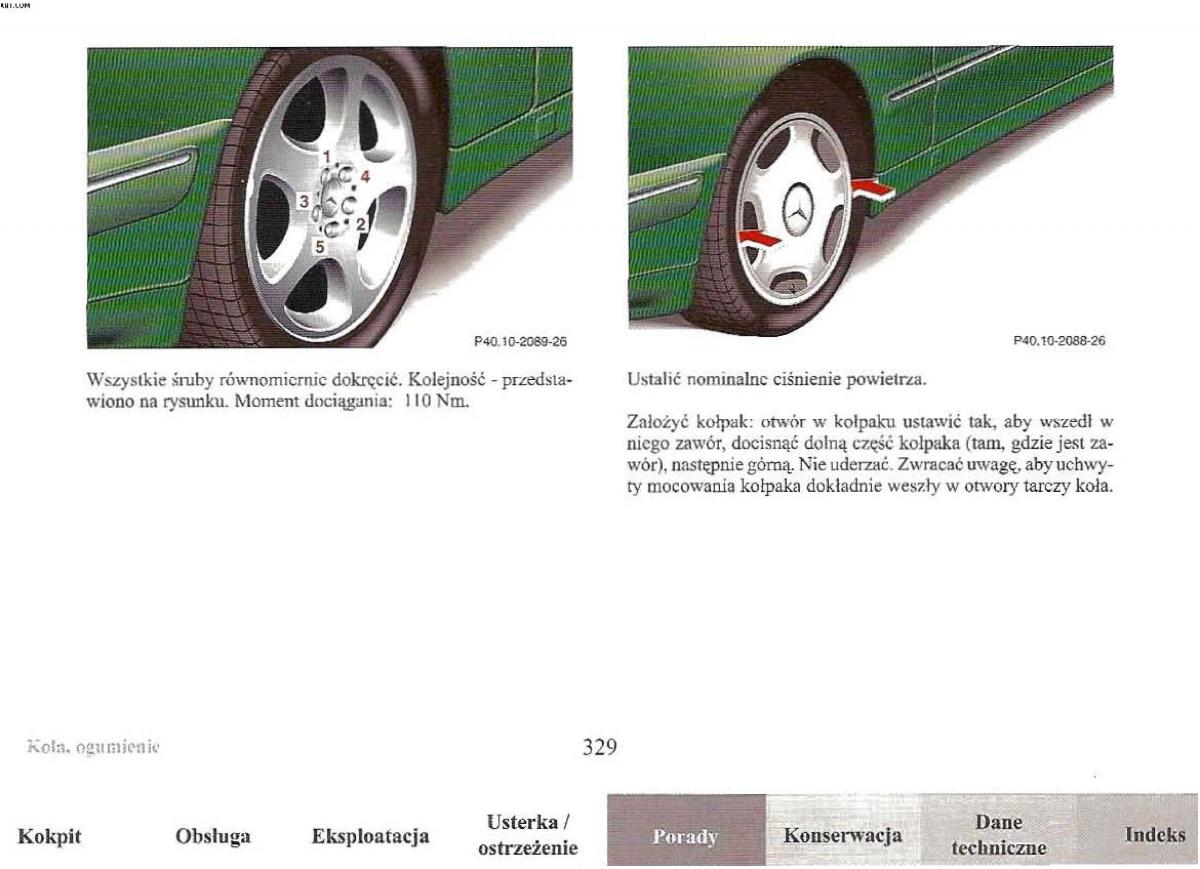 Mercedes Benz E Class W210 instrukcja obslugi / page 327