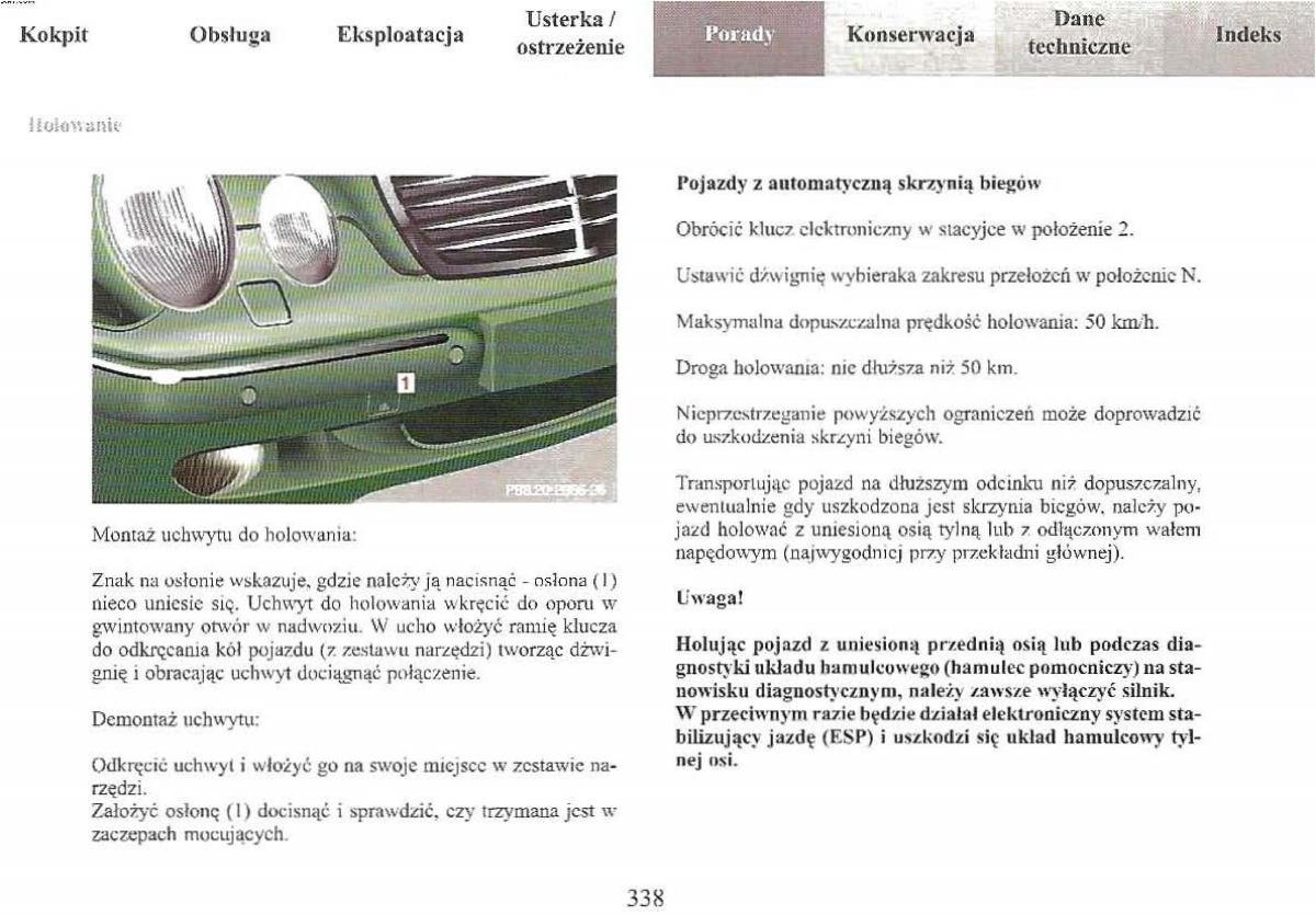 Mercedes Benz E Class W210 instrukcja obslugi / page 336