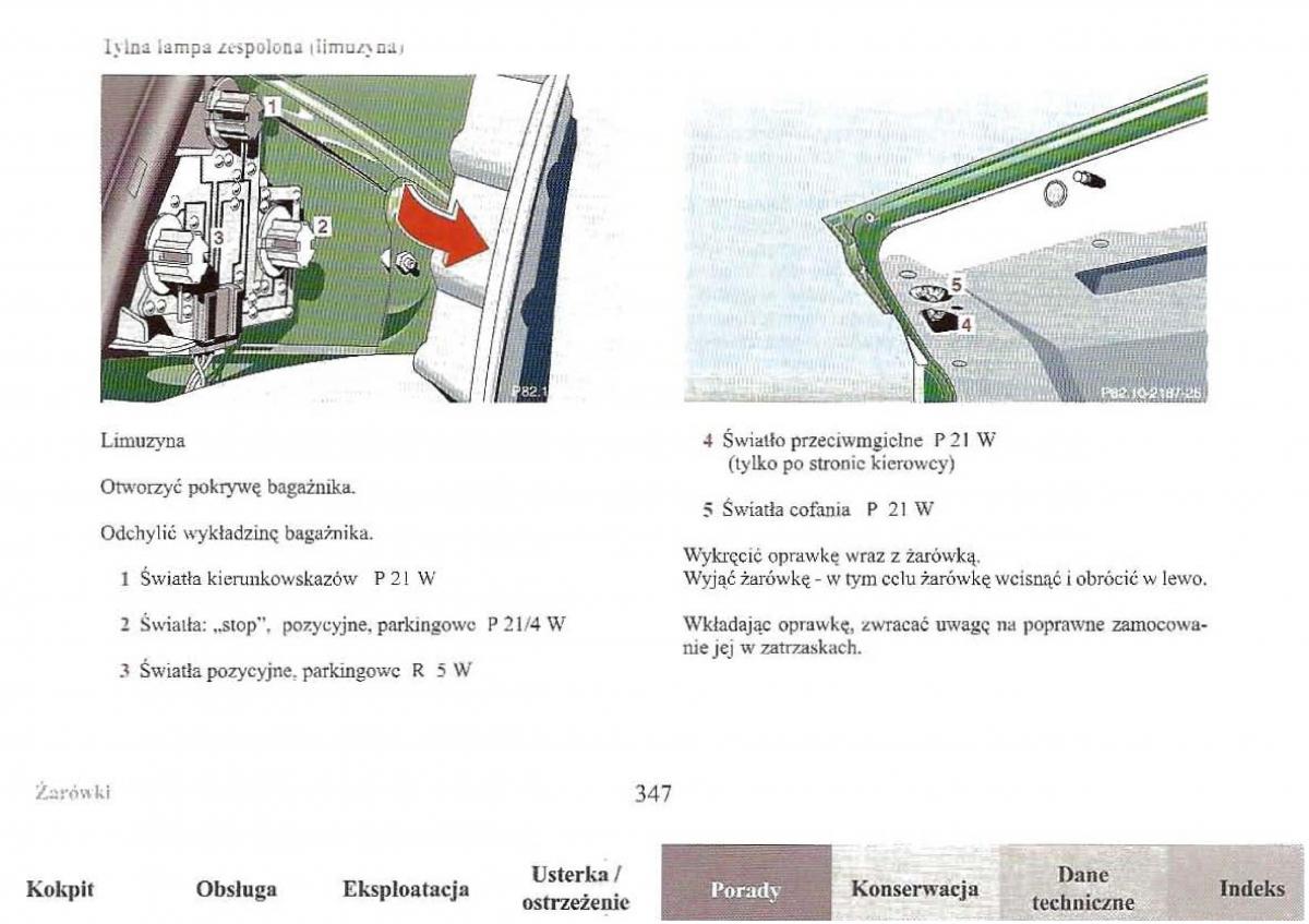 Mercedes Benz E Class W210 instrukcja obslugi / page 345