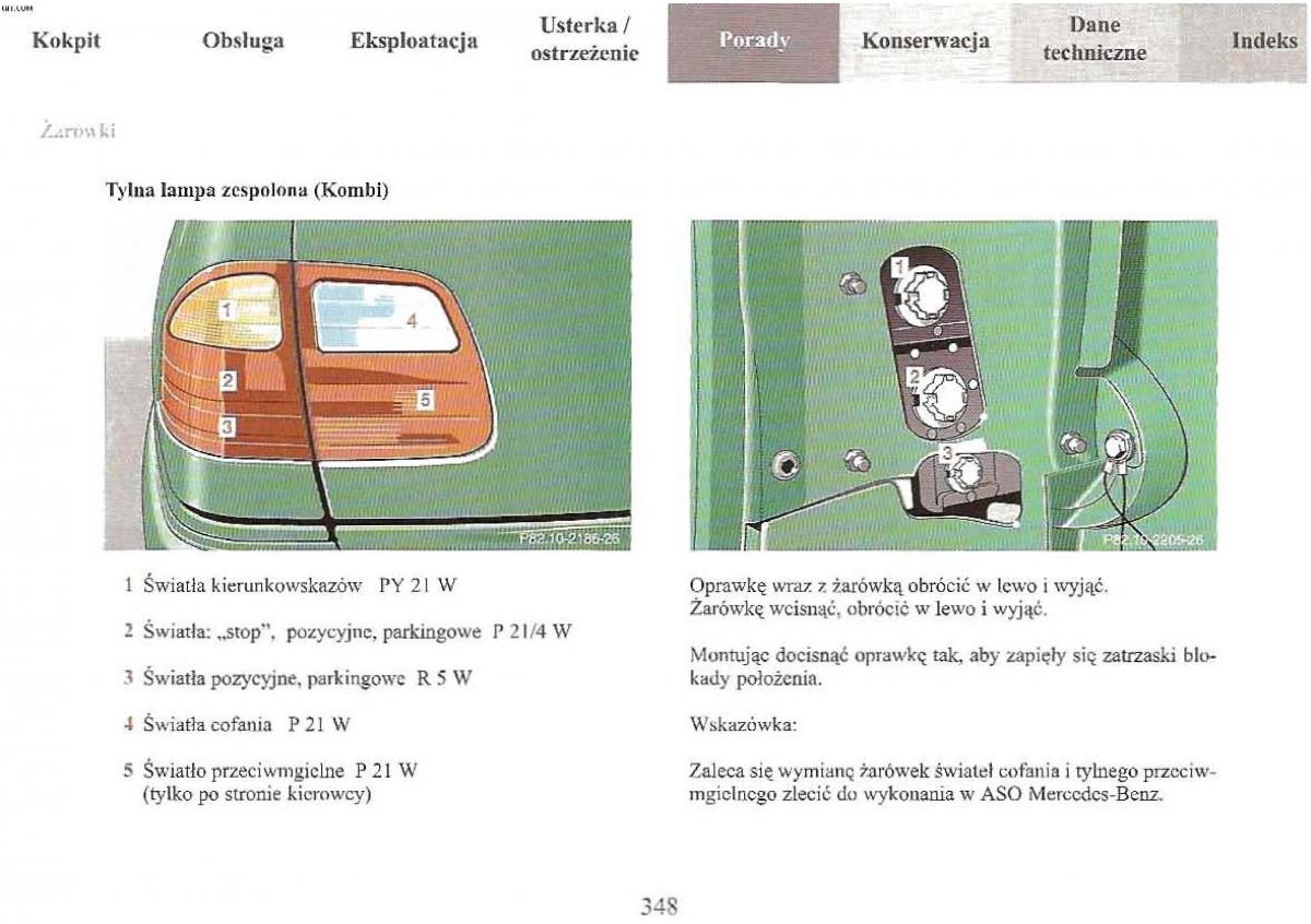 Mercedes Benz E Class W210 instrukcja obslugi / page 346