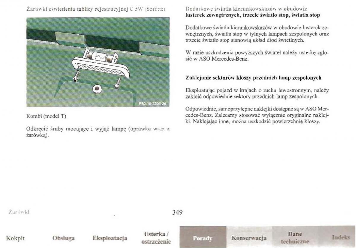 Mercedes Benz E Class W210 instrukcja obslugi / page 348