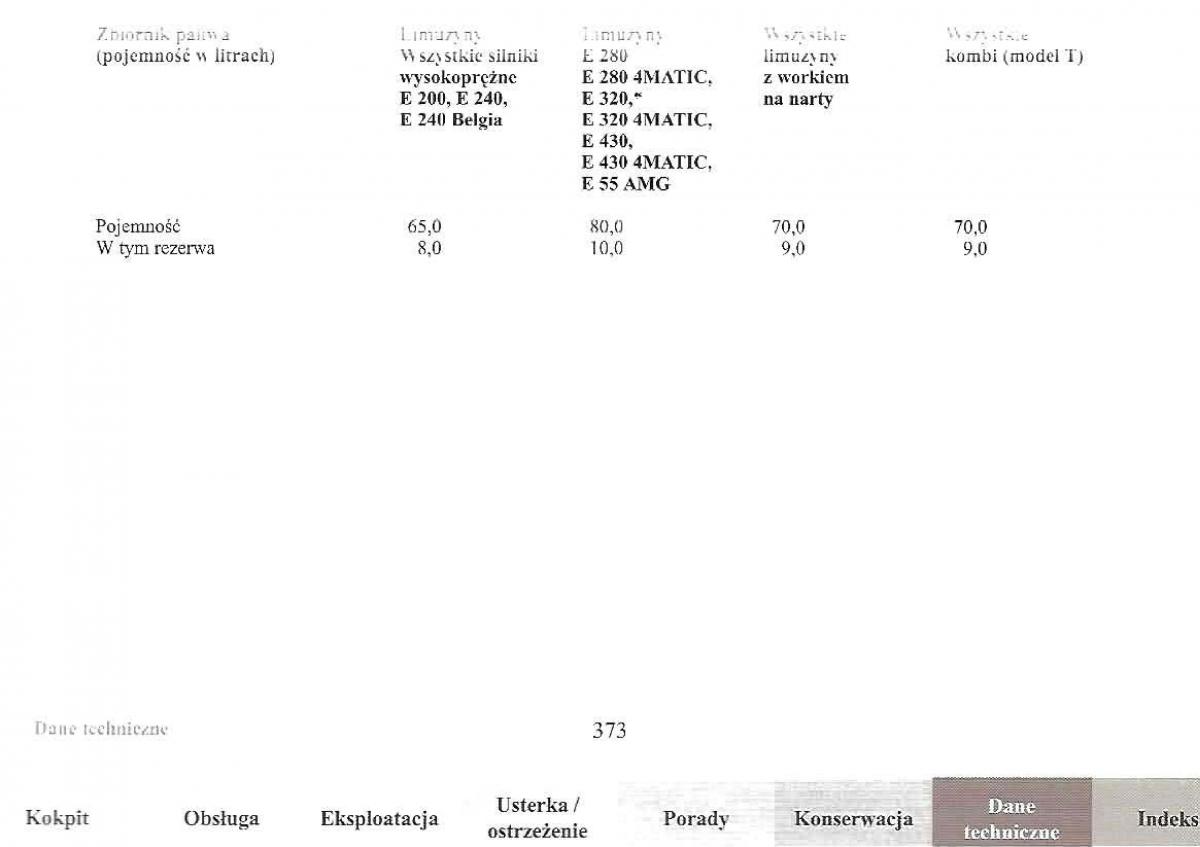 Mercedes Benz E Class W210 instrukcja obslugi / page 371