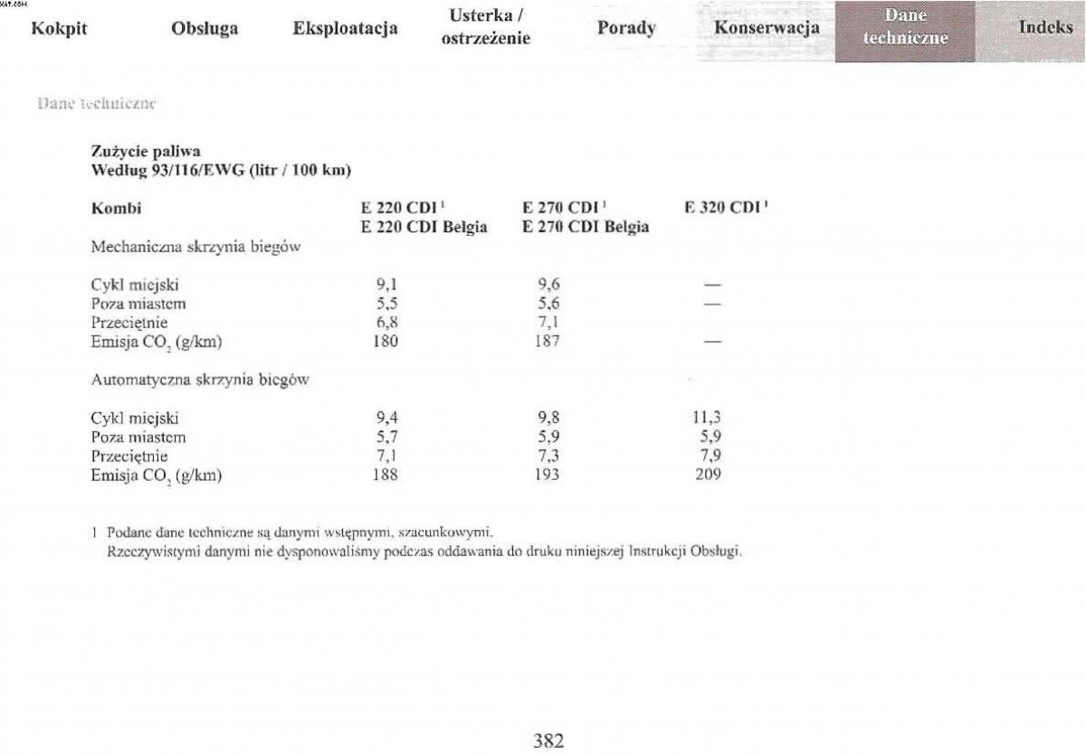 Mercedes Benz E Class W210 instrukcja obslugi / page 380