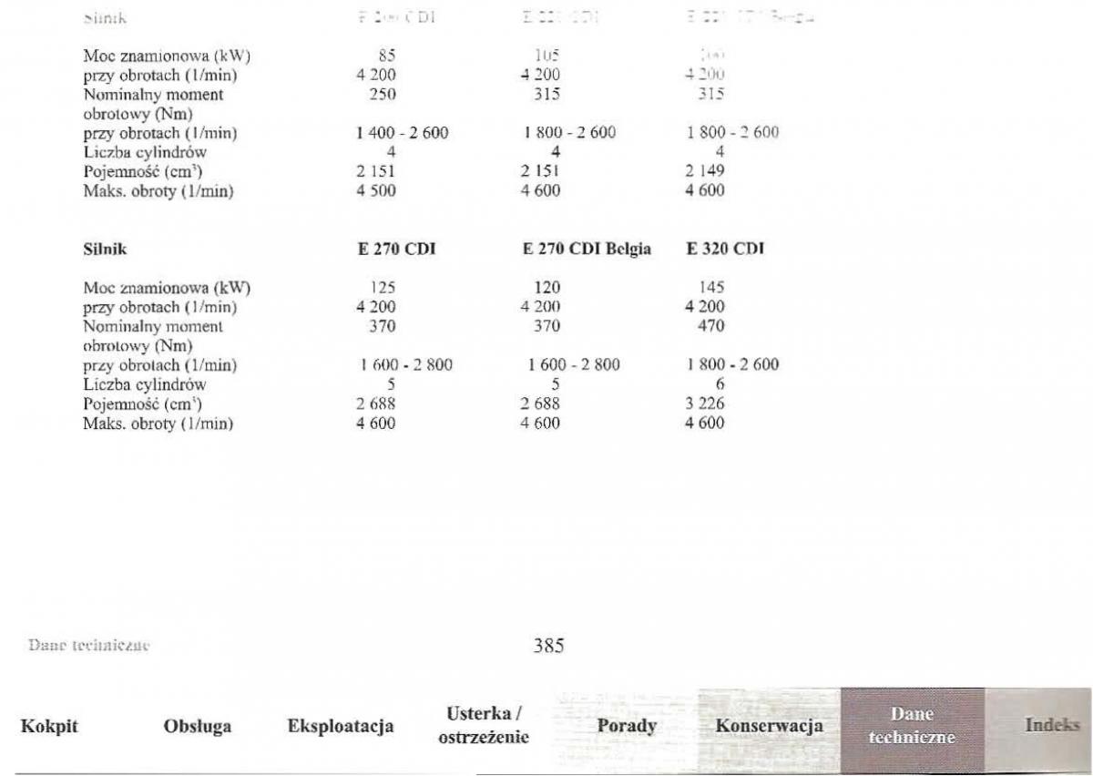 Mercedes Benz E Class W210 instrukcja obslugi / page 383