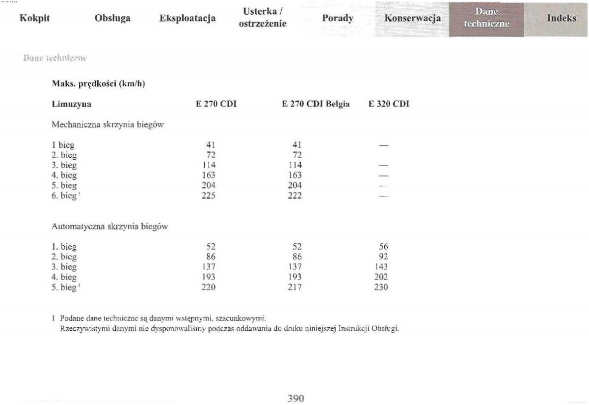 Mercedes Benz E Class W210 instrukcja obslugi / page 388