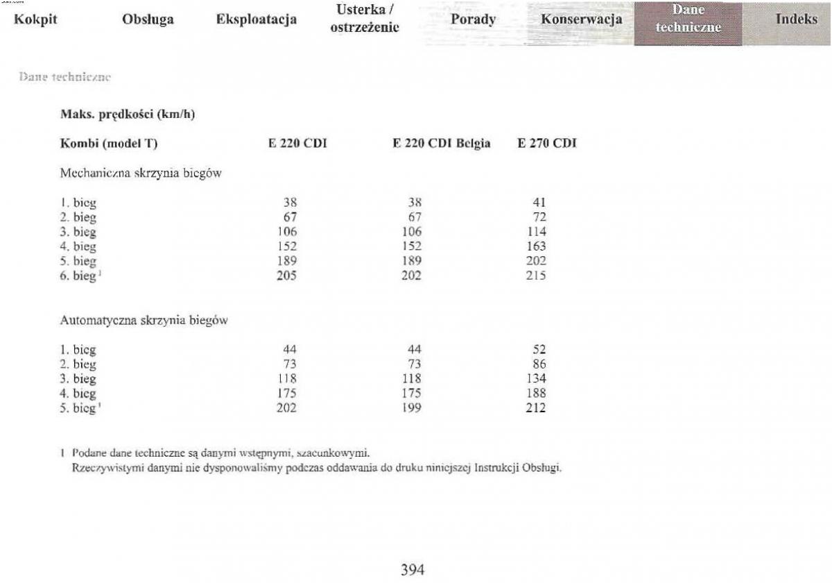 Mercedes Benz E Class W210 instrukcja obslugi / page 391