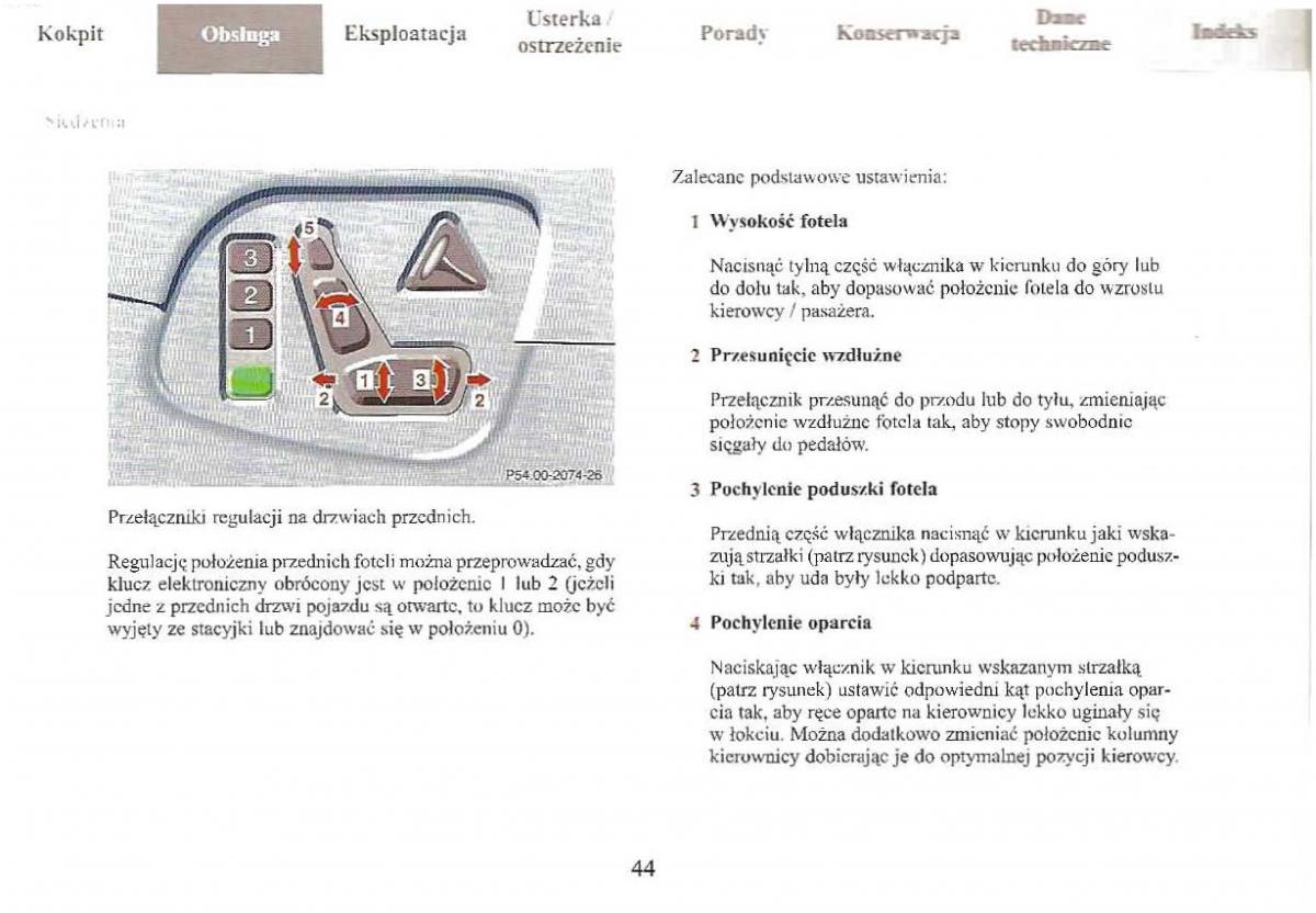 Mercedes Benz E Class W210 instrukcja obslugi / page 44