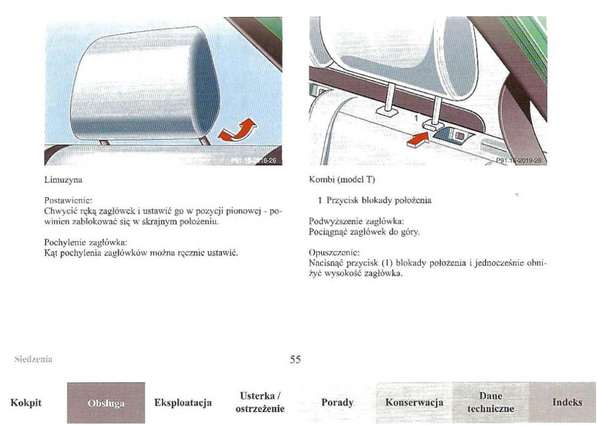 Mercedes Benz E Class W210 instrukcja obslugi / page 54