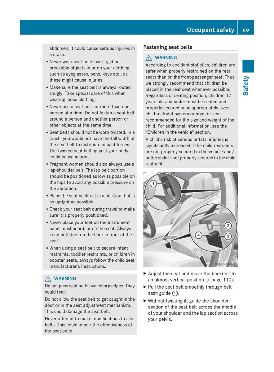 Mercedes Benz S Class W222 owners manual / page 61