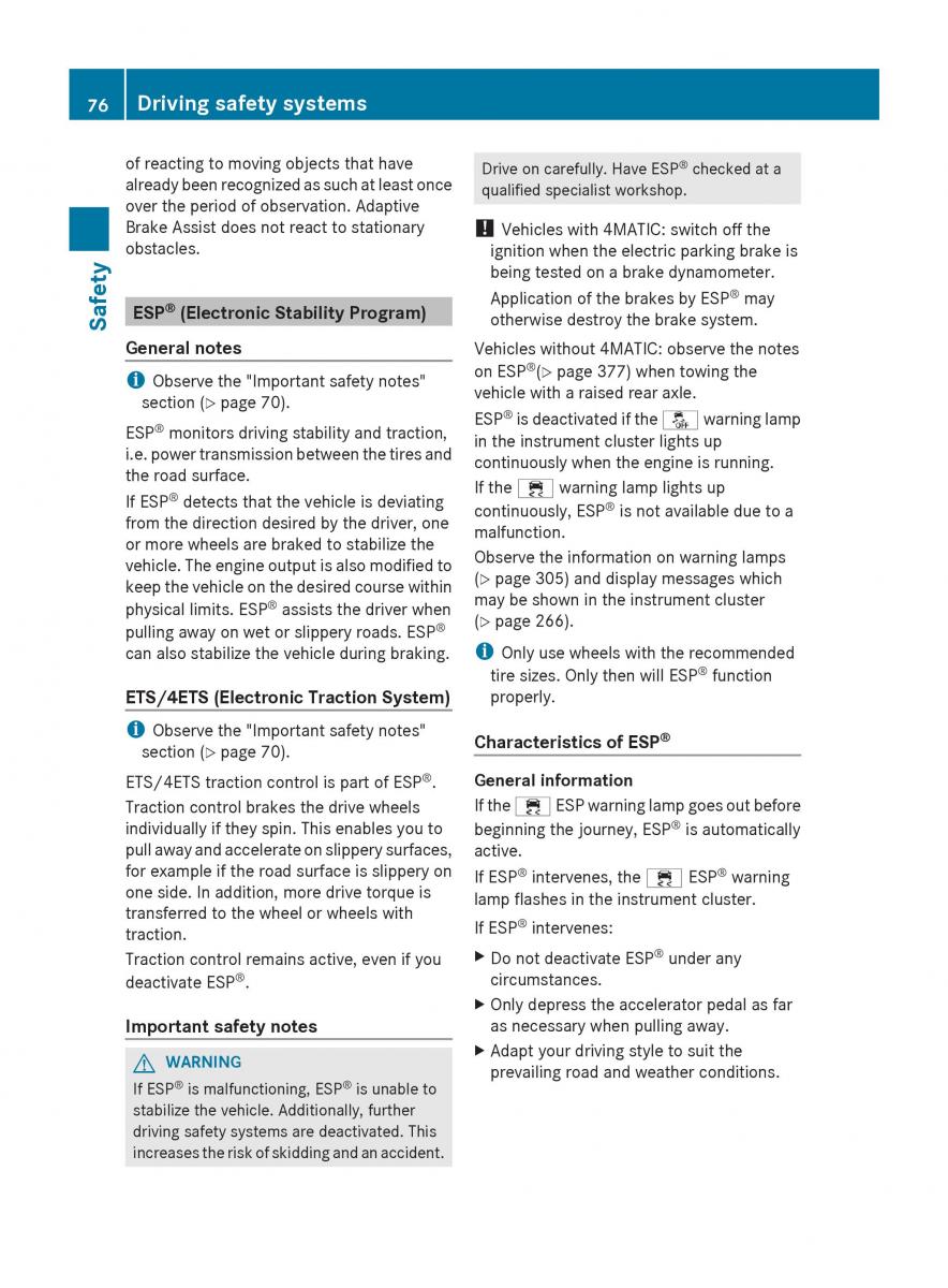 Mercedes Benz S Class W222 owners manual / page 78