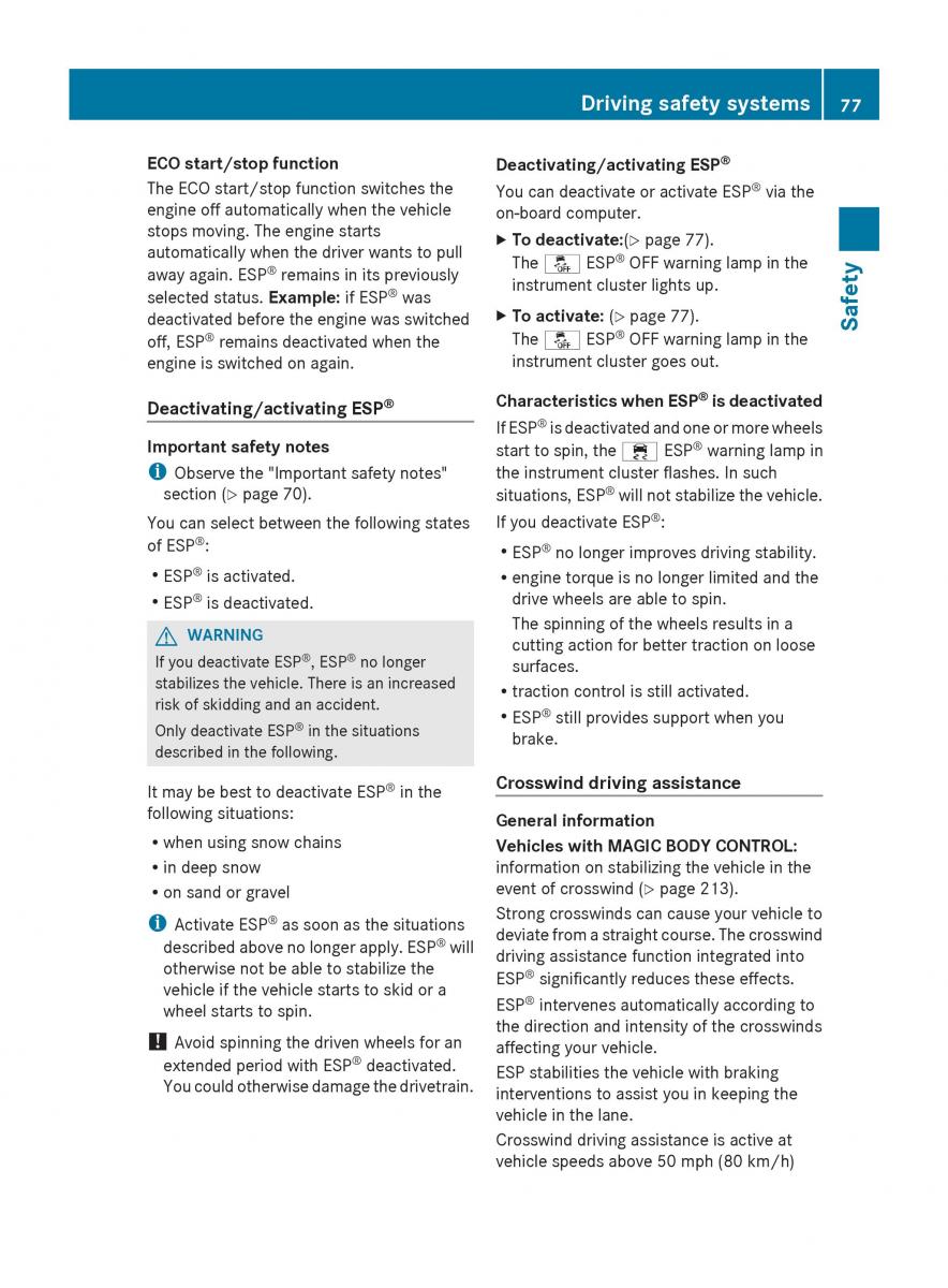 Mercedes Benz S Class W222 owners manual / page 79