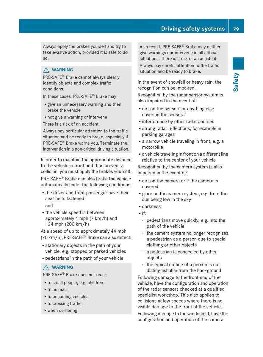 Mercedes Benz S Class W222 owners manual / page 81