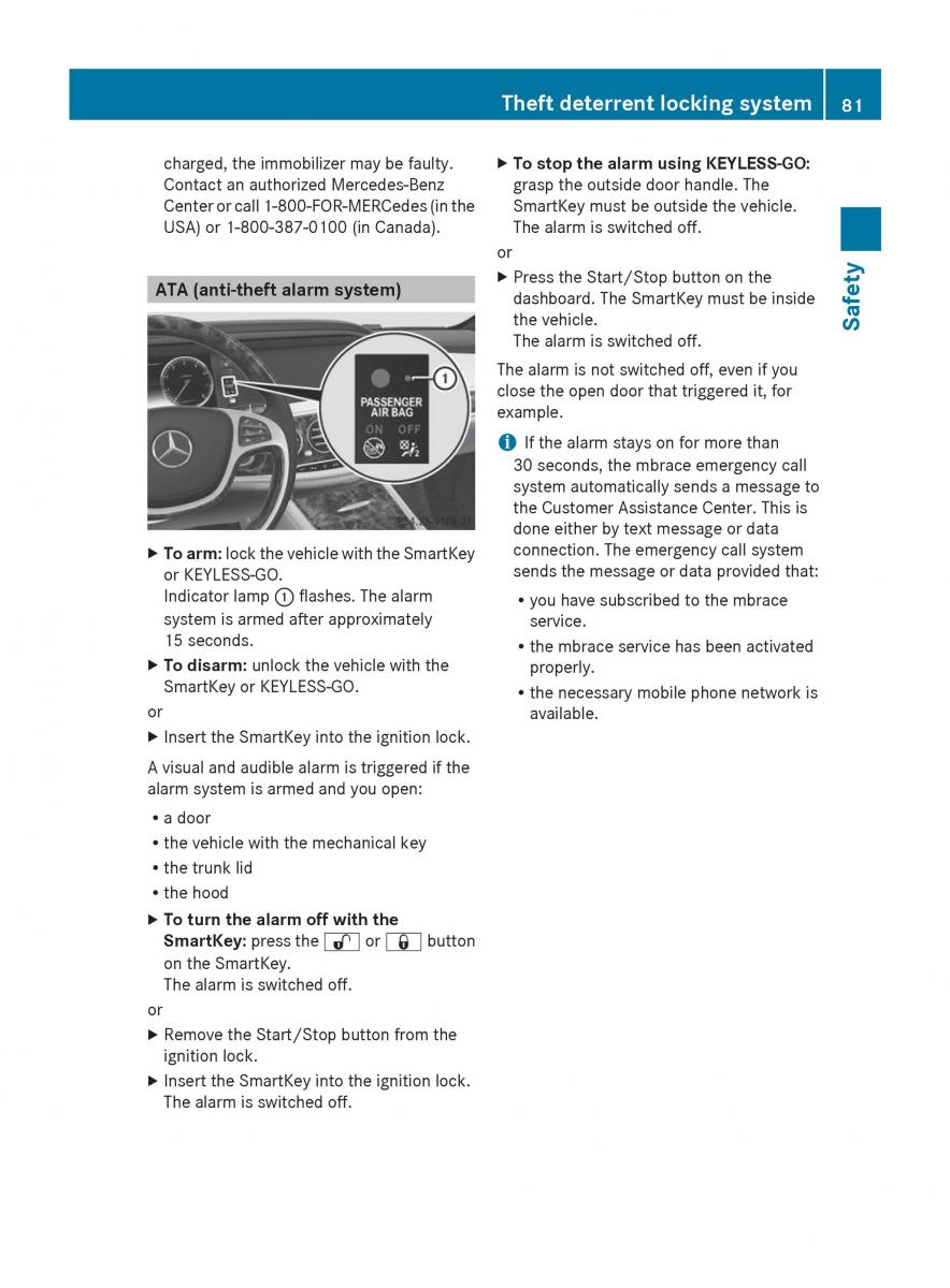 Mercedes Benz S Class W222 owners manual / page 83