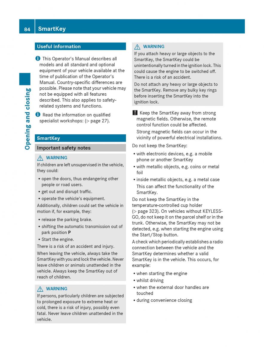 Mercedes Benz S Class W222 owners manual / page 86