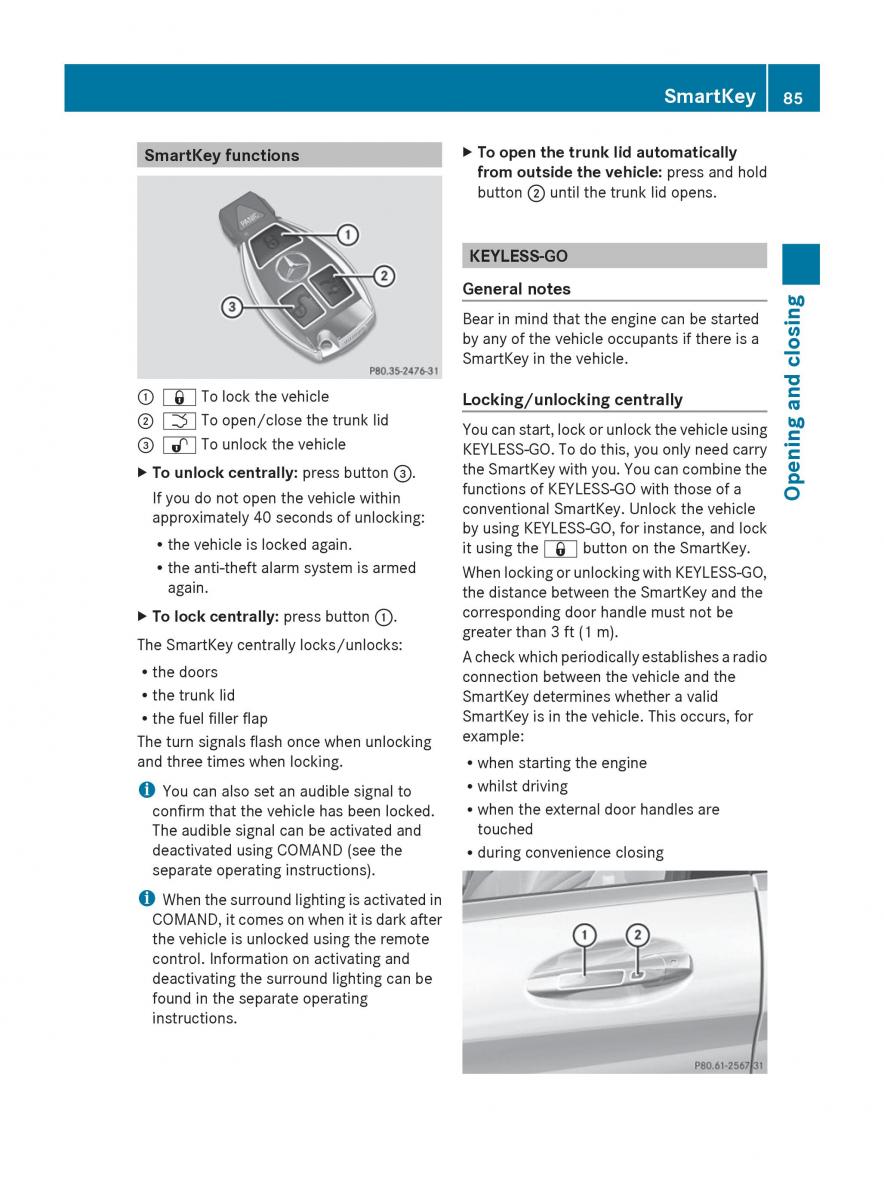 Mercedes Benz S Class W222 owners manual / page 87