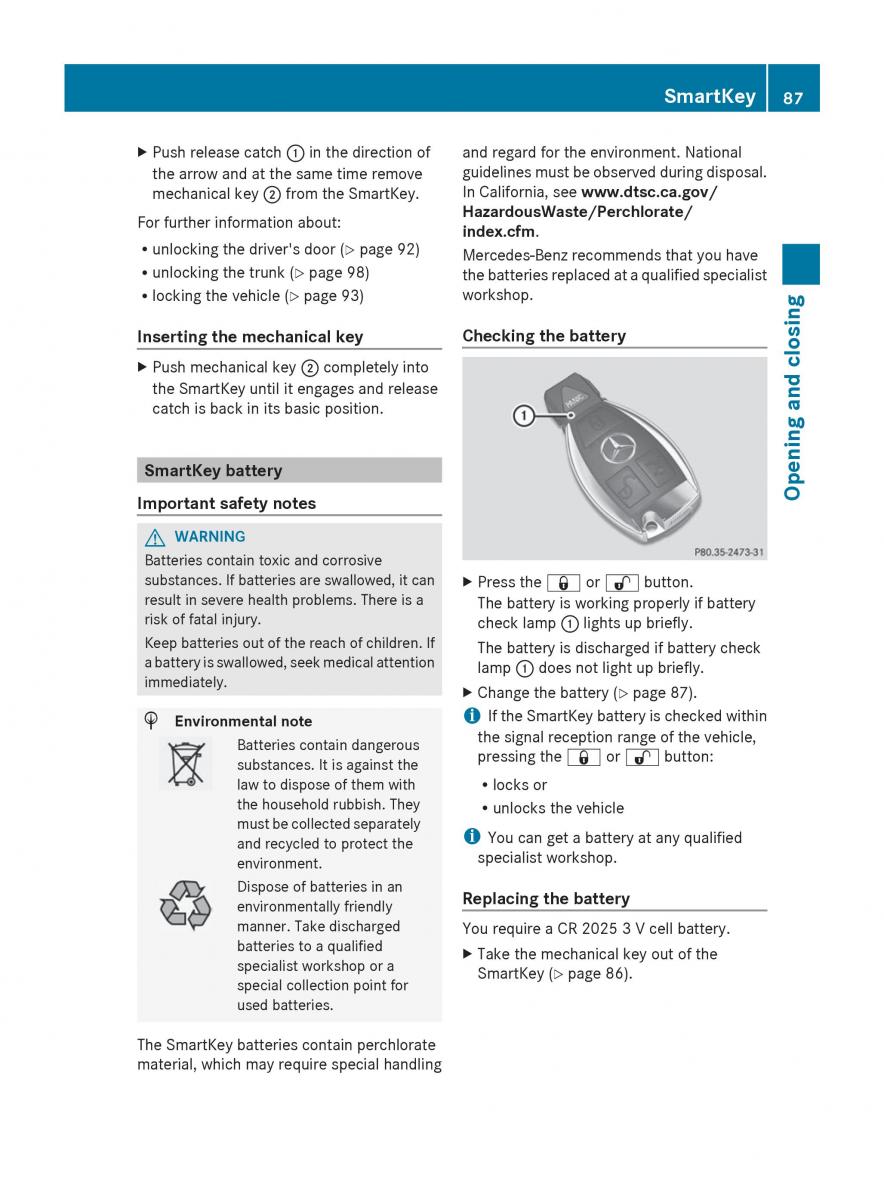 Mercedes Benz S Class W222 owners manual / page 89