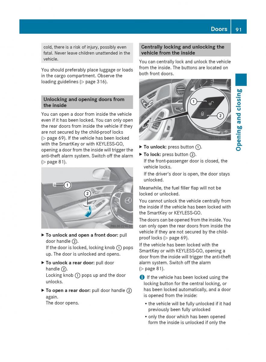 Mercedes Benz S Class W222 owners manual / page 93